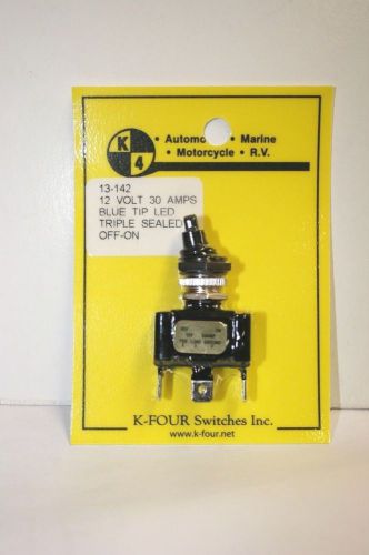 K-four off-on triple sealed blue tip led lighted switch-12vdc-30a (13-142) for sale