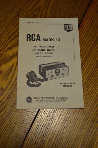 Rare Vtg. Rca Factory Manual Citizens Band Radio Transistor  Mark 10  Ham Radio