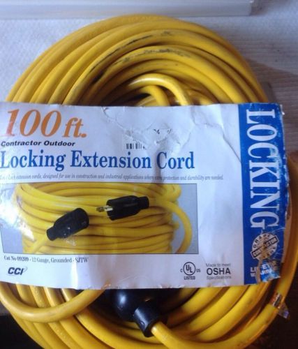 New 100 ft locking extension cord contractor quality for sale