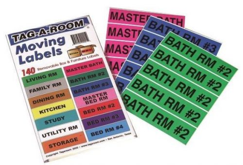 Pack of 140 Moving Room Labels