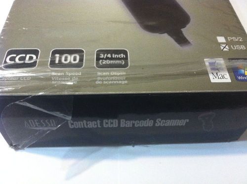 NEW. Adesso 1000U USB contact CCD Barcode Scanner.