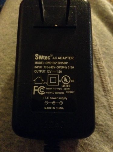 SWTEC SW018S120150U1 AC Adaptor Power Supply Output 12 V VOLT 1.5 A AMP CABLE