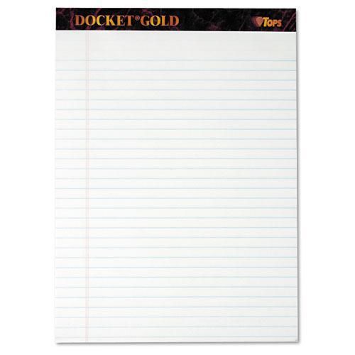 New tops 63960 docket gold perforated pads, legal rule, letter, white, 12 for sale