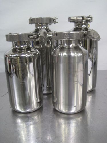 R114152 Lot (4) Eagle Stainless Containers PS-10F PS-12F w/ TriClover Clamps