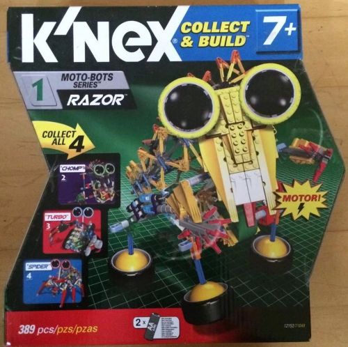 K&#039;NEX  Moto-Bots #1 Razor 389 Piece Motorized Robot Build It~New In Box