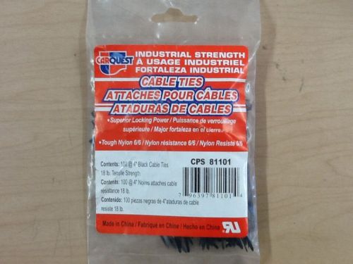 100 PACK 4 INCH ZIP TIES NYLON BLACK 18 LBS UV WEATHER RESISTANT WIRE CABLE
