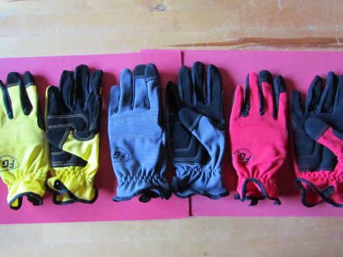 3 pairs Work Gloves High Performance Utility by FIRM GRIP  Large RED/YELLOW/GREY