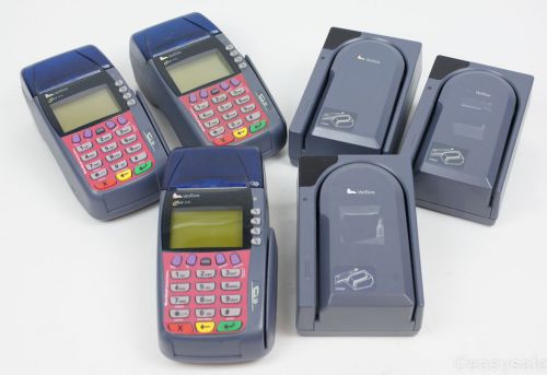 Verifone Lot - (3) Omni 3740 Credit Card Machines + (3) CR600 Check Readers