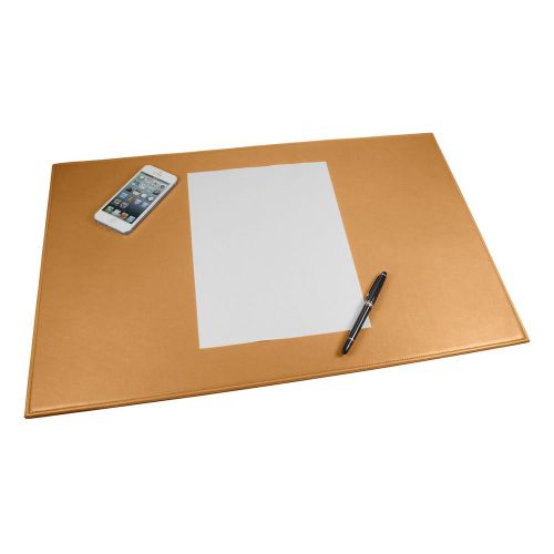 LUCRIN - Office Large Desk Pad 23x15 inches - Smooth Cow Leather - Natural