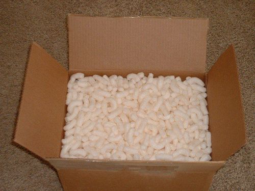 WHITE FOAM  PEANUTS   IN  16   X  12   X   8   BOX