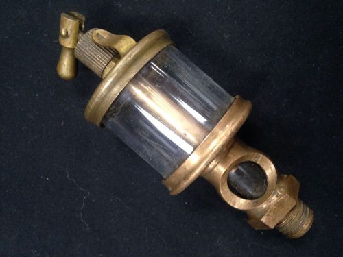 Lunkenheimer glass &amp; brass steampunk oil hit miss #1300 tractor engine part nr for sale