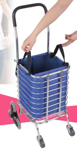 New Zepora Folding Shopping Cart Aluminum Alloy Portable Storage Basket 8 Wheels