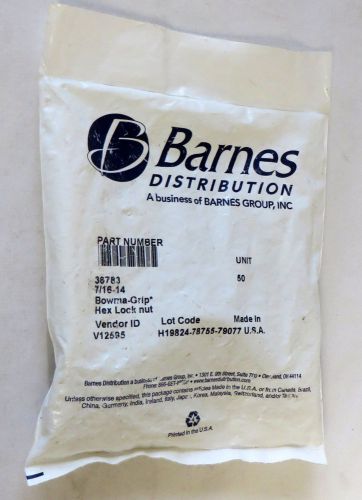 Barnes Distribution 36783 Bowma-Grip Hex Lock Nut 7/16-14 (Pack of 50)