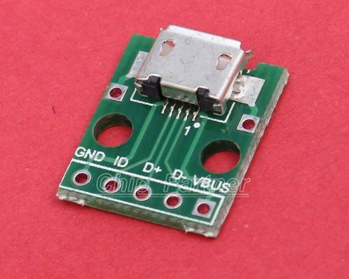 Female 2.54mm MICRO USB to DIP 5-Pin Pinboard
