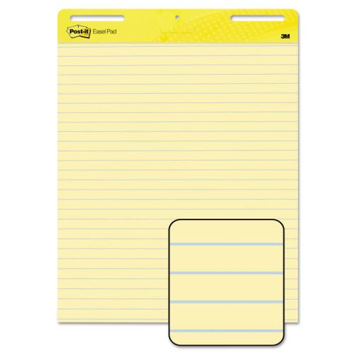 Self-Stick Easel Pads, Ruled, 25 x 30, Yellow, 2 30-Sheet Pads/Carton
