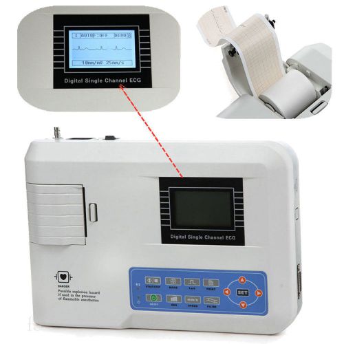 USA Factory CE FDA Portable ECG/EKG machine 12-Leads Single-Ch ECG+Printer&amp;Paper