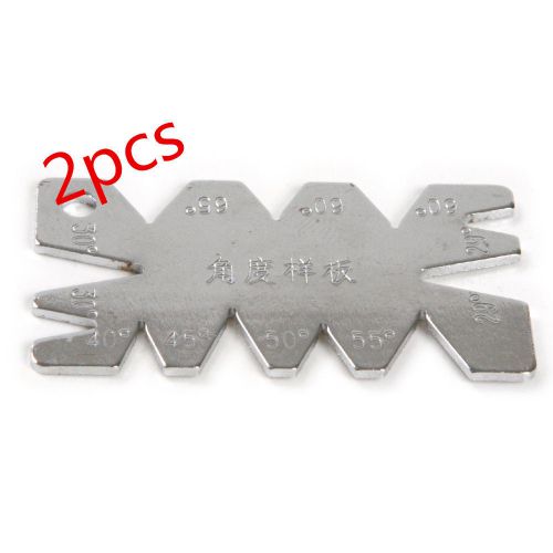 2pcs Sliver Stainless Steel Screw Thread Cutting Angle Gage Gauge Measuring Tool