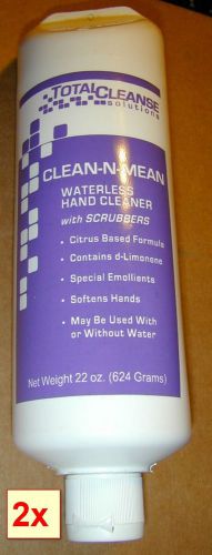 2 clean-n-mean 22 oz  citrus based waterless hand cleaner d-limonene rcs ipc for sale