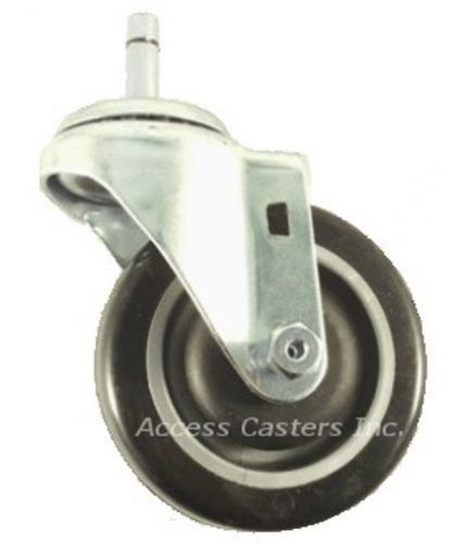 5PD1PS 5&#034; Friction Grip Ring Stem Swivel Caster, Poly Wheel, 300 lb. Capacity
