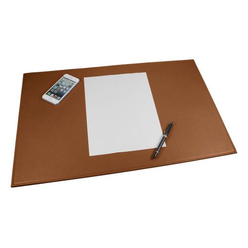 LUCRIN - Office Large Desk Pad 23x15 inches - Smooth Cow Leather - Tan