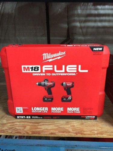 Milwaukee 2797-22 M18 FUEL 1/2&#034;Hammer Drill and 1/4&#034;Impact Driver Combo Kit~new