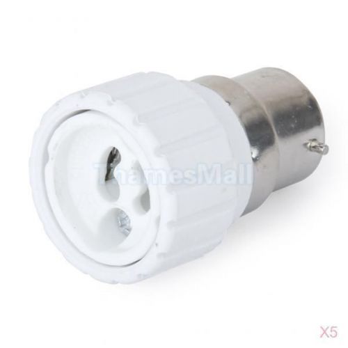 5pcs B22 to GU10 Socket Base Converter LED Halogen CFL Light Bulb Lamp Adapter