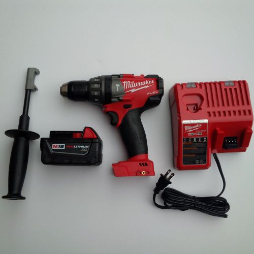 Milwaukee fuel 2604-20 18v 1/2 brushless hammer drill,48-11-1828 battery,charger for sale