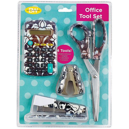 Office Tool and Accessory Set (Staple, Stapler Remover, Scssors, Calculator)