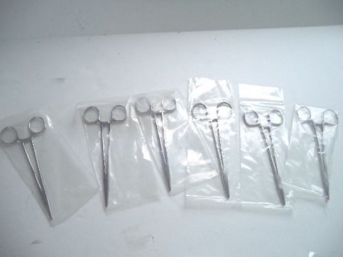 6 New 6&#034; Straight Hemostat Forceps Locking Clamps - Stainless Steel US SHIPPER