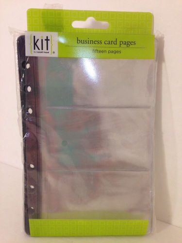 KIT BY RUSSELL HAZEL BUSINESS CARD PAGES - 4 1/2&#034; X 6 3/4&#034;  15 PAGES - 90 CARDS
