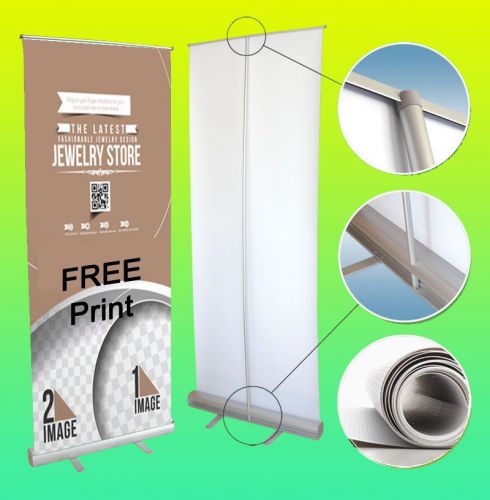 30x72 Retractable Roll-Up Banner Stand Trade Show Sign Display with Free Print