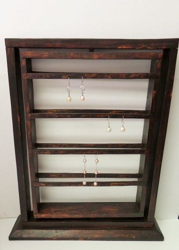 Wood Earring Display With Spin