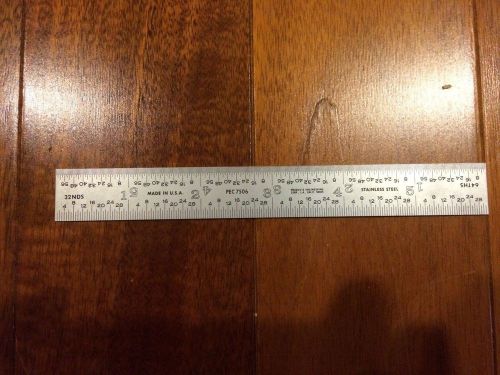 Stainless steel precision machinist 6&#034; 4R ruler/rule Made in USA High Quality
