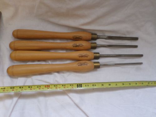 Set of 4 Woodworkers Supply England HSS Wood Lathe Chisel Carving Hand Tool