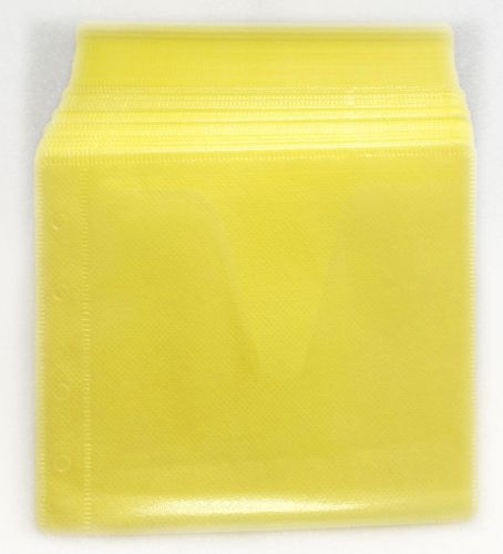 Double side cd dvd plastic sleeve envelope 100pk yellow for sale