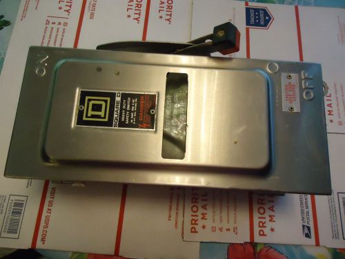 Square d stainless steel 30a safety switch 600 v hu361ds 3 phase for sale