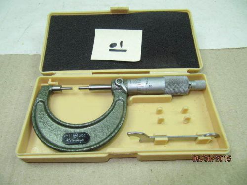 MITUTOYO OUTSIDE  0-1&#034; CARBIDE TIPPED SPLINE MICROMETER No. 111-166  0.00001GRD
