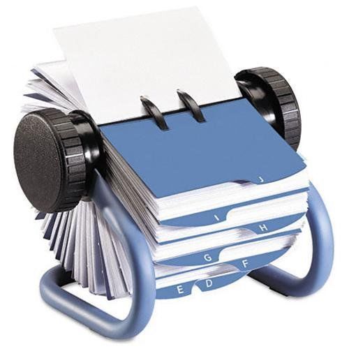 Rolodex Business Card File - 400 Card - 24 Printed A-z - Blue (63299)