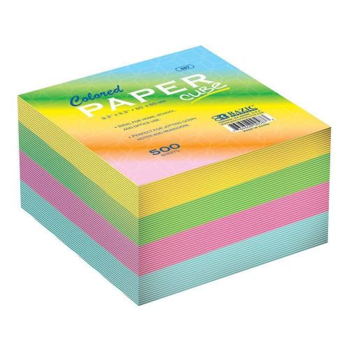 Bazic Color Paper Cube 85mm 500 count