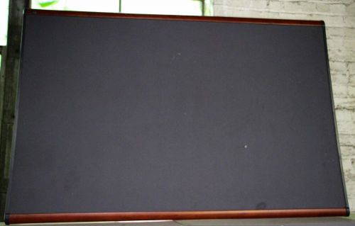 Black Fabric Bulletin Board, 72 x 49, Mahogany Frame