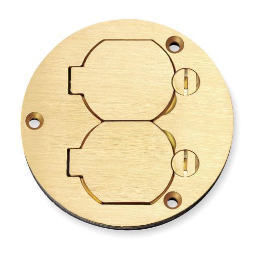 Hubbell s3925  floor box cover brass brass, round, 3-7/8&#034; length, 3/16&#034; width for sale