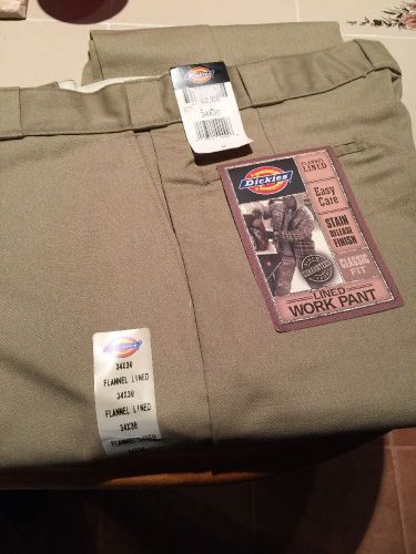 DICKIES 2874KH 34X30 Lined Work Pants, 8.5 oz., Des. Sand, 34x30