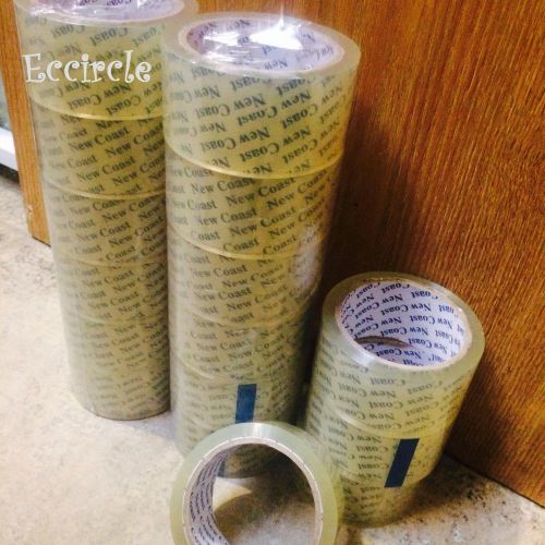 6 rolls 2&#034; x 55 yards carton sealing clear packing tape box shipping - 2 mil for sale