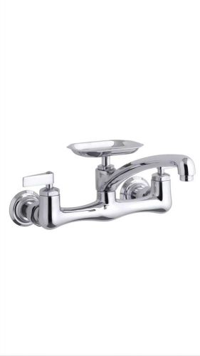 Kohler Faucet 8&#034; Center 7855-4-CP Clear Water 8&#034; Spout Lever Handles Chrome