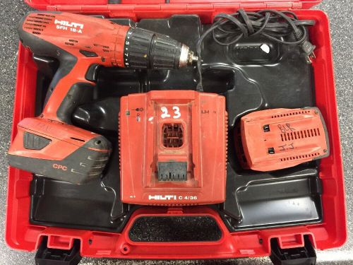 HILTI Cordless 18+v 1/2&#034; 3 Speed Hammer Drill SFH 18-A Li-ion (#B)