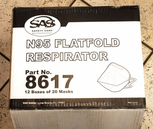 SAS N95 Flat Fold Particulate Respirator 12 boxes of 20 (CASE) Dust Masks #8617