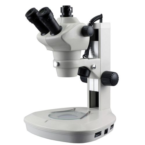 8x-50x track stand stereo zoom confocal trinocular microscope w/ top &amp; bottom le for sale