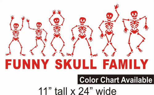 funny skull family funny car vinyl sticker decals truck window decor 1703