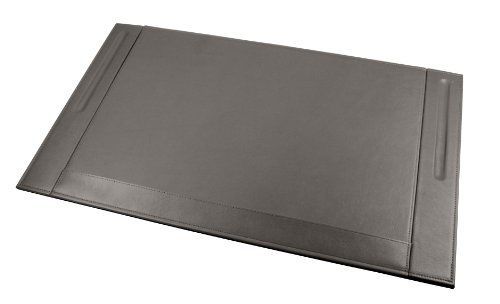 LUCRIN - Desk Pad with 2 Pen stands - Smooth Cow Leather, Dark Grey