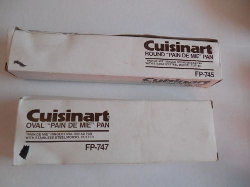 2 NEW Cuisinart French Metal Pain de Mie Bread Molds Hinges Round / Oval Pans